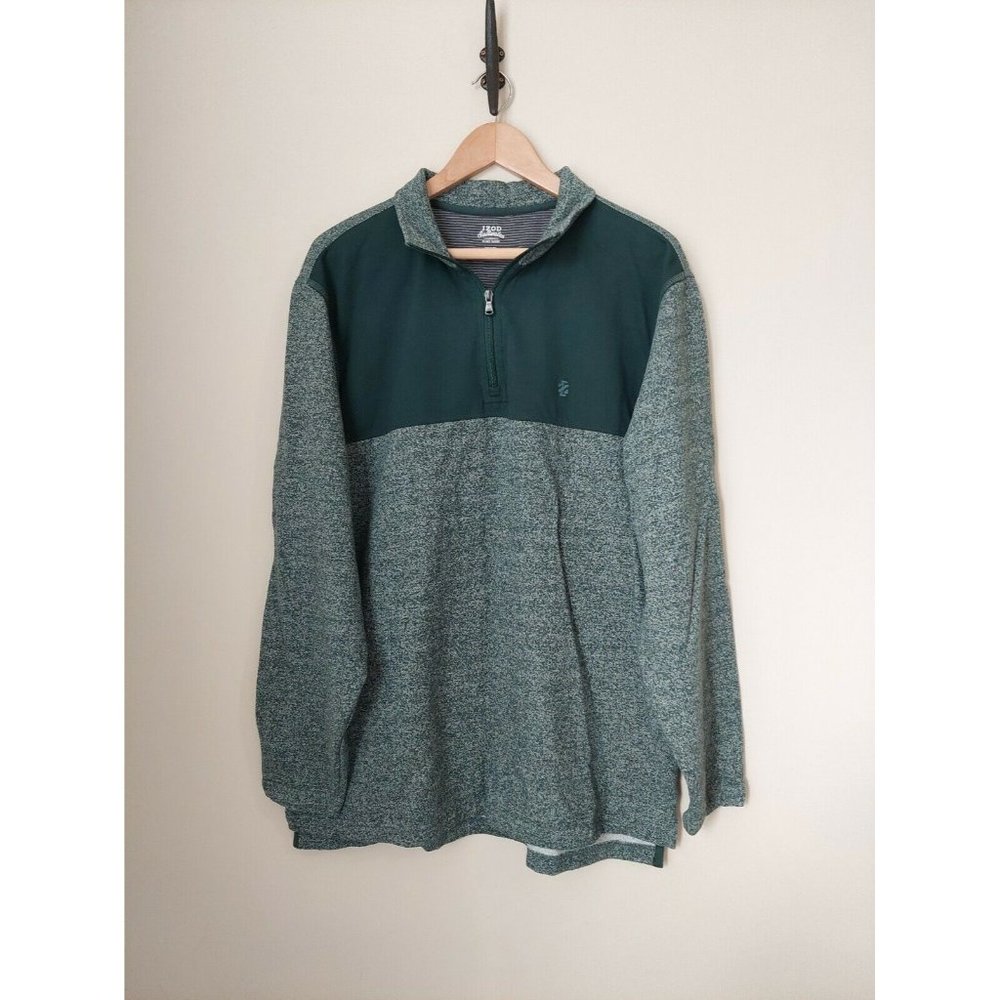 IZOD Mens Saltwater Classics 1/4 Zip Pullover Sweatshirt Hunter Green